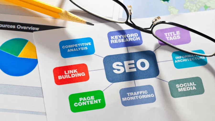 seo - keyword research, title tags, traffic, link building