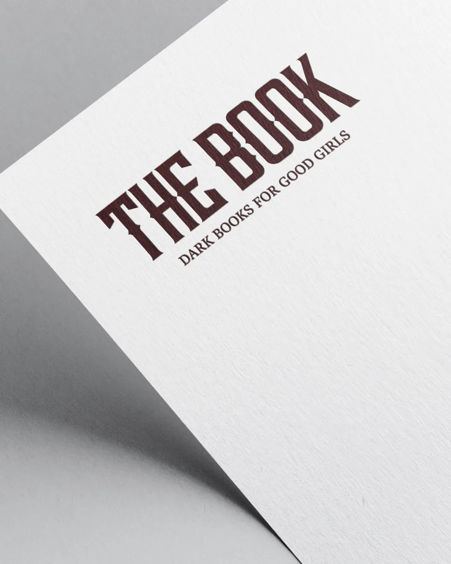 The Book logo printed on paper