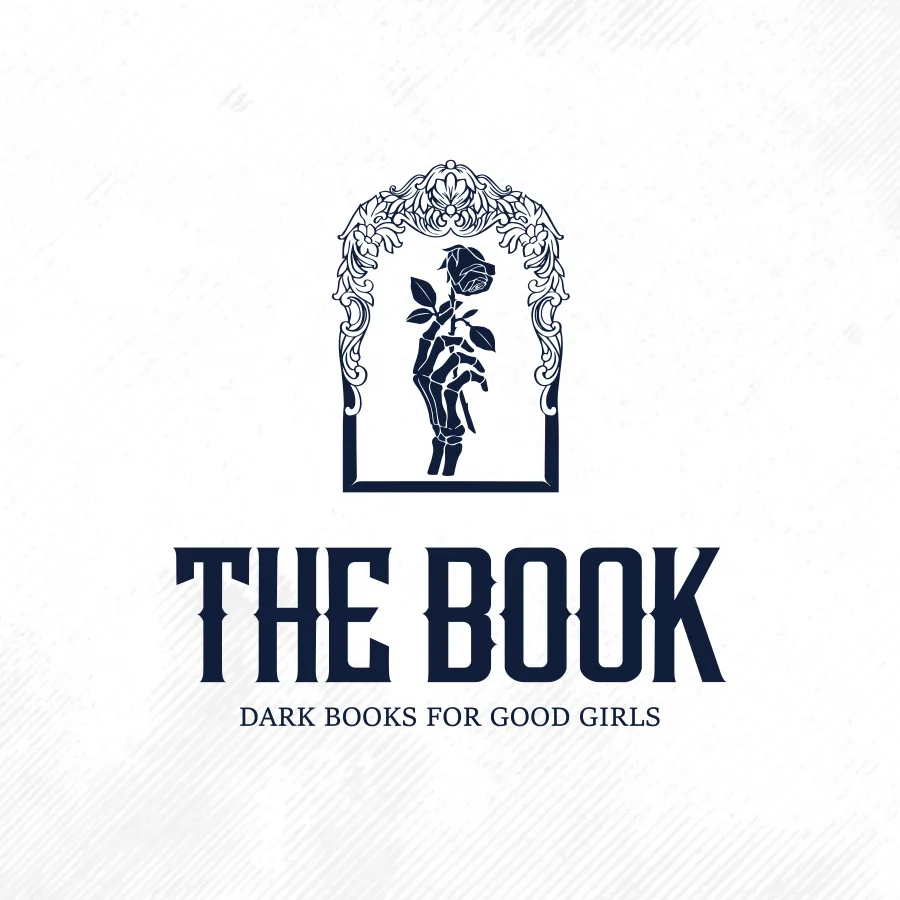 The Book logo on white with the line “Dark books for good girls”